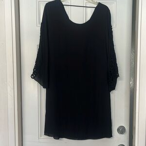 Daisy shoppe Classic Black mini dress macrame lace and low back M L